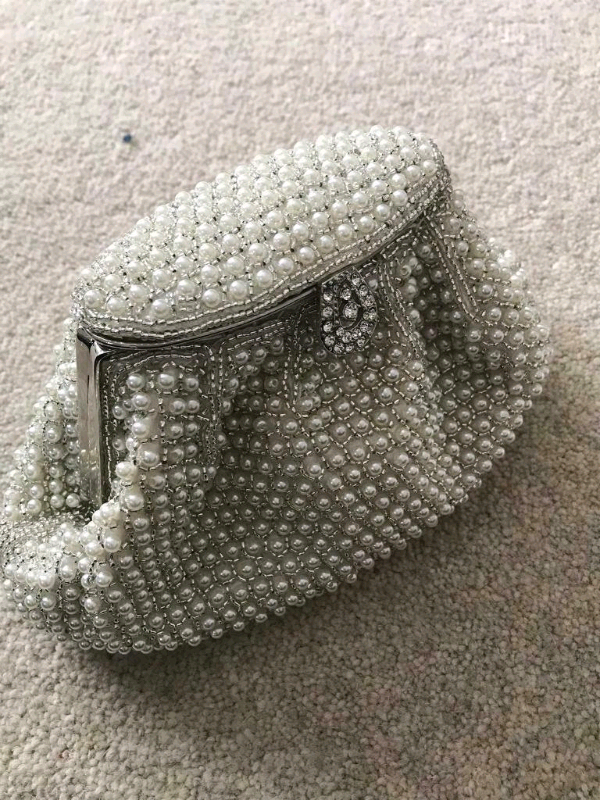 monsoon silver clutch bag